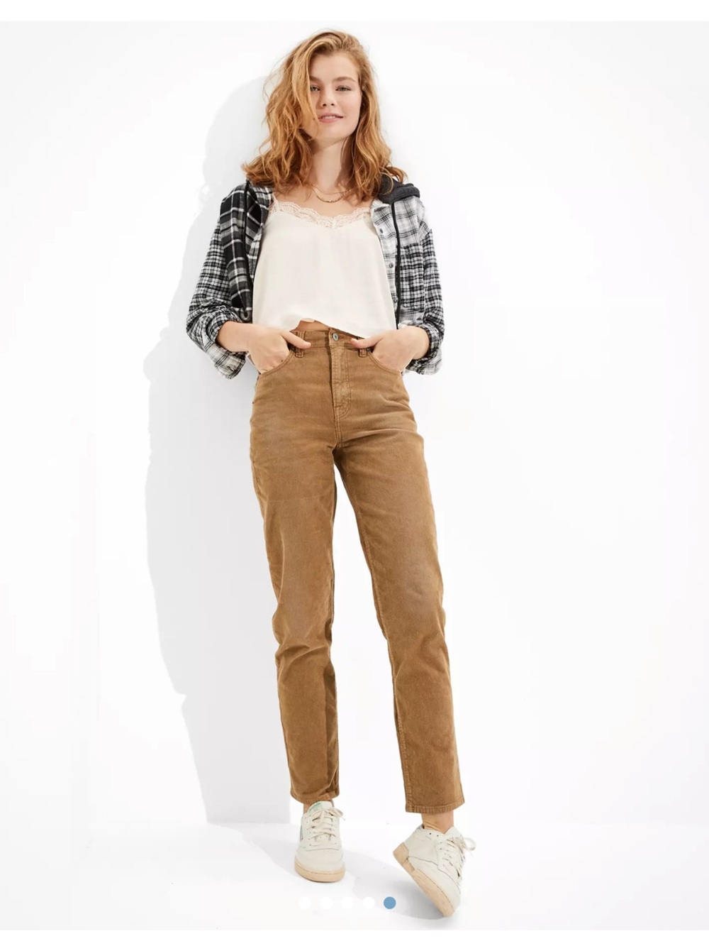 American Eagle Stretch Corduroy Mom Straight Jeans